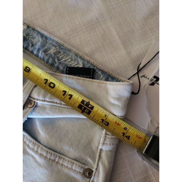7 for all mankind BOYFRIEND CROPPED JEAN SIZE 25 BLEACH WASH JOSEFINA - Picture 3 of 9